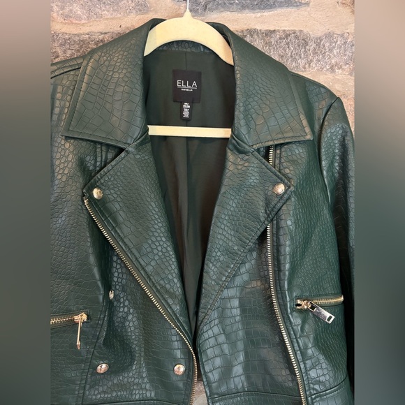 NWOT Ella Rafaella Faux Leather Jacket Medium Petite - Picture 2 of 4